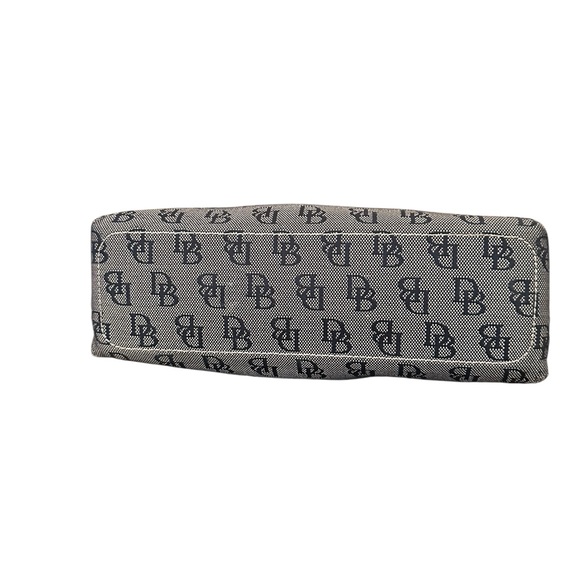 Dooney & Bourke Black Mini East West Slouch Bag Monogram Design and Leather Trim - Picture 3 of 15